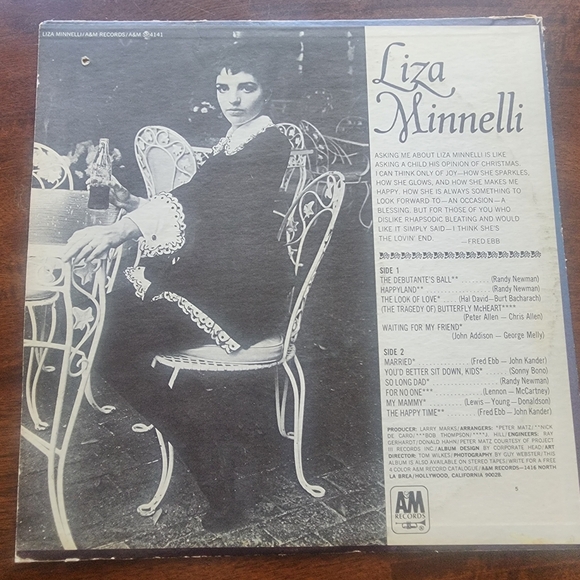 Liza Minnelli Self Titled Vinyl LP AM Records SP 4141 - Picture 2 of 6